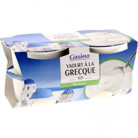 CASINO Yaourt à la grecque nature 4x150g